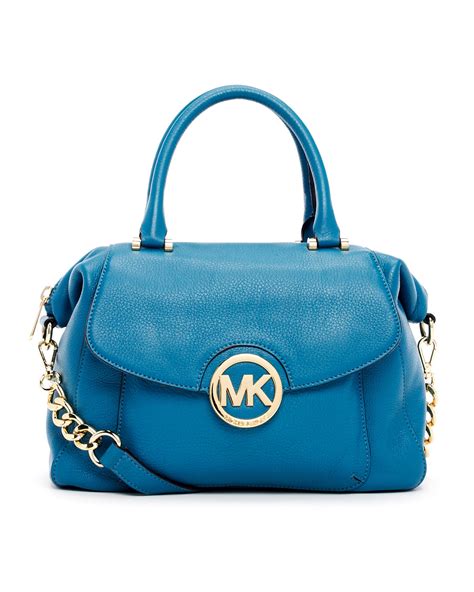 michael kors large fulton pebbled leather satchel|Michael Kors.